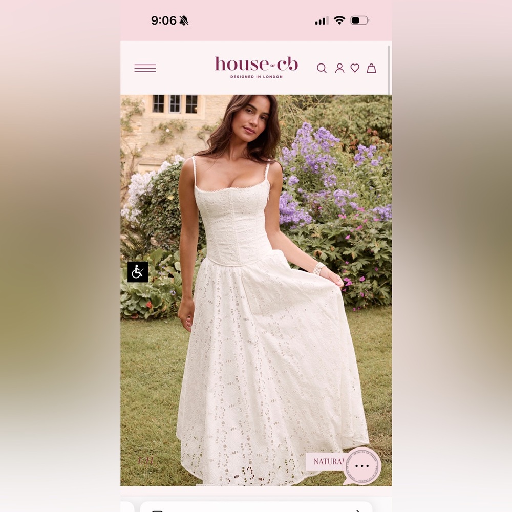 House of CB White Lace Midi Skirt